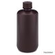Bottle, Narrow Mouth Boston Round, Amber HDPE with Amber PP Closure, 500mL, 12/Pack, 24/Case