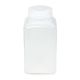 Bottle, Wide Mouth, Square, PP, Attached PP Screw Cap, 1000mL, 6/Pack