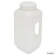 Bottle, Wide Mouth with Handle, Square, HDPE with PP Closure, 4L