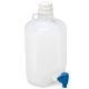 Carboy, Round with Spigot and Handles, PP, White PP Screwcap, 5 Liter, Molded Graduations, Autoclavable