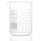 Beaker, Globe Glass, 2000mL, Low Form Griffin Style, Heavy Duty, Dual Graduations, ASTM E960, 4/Box