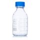 Bottle, Media, Globe Glass, 500mL, GL45 Screw Cap, Dual Graduations, 10/Box