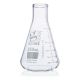 Flask, Erlenmeyer, Globe Glass, 250mL, Narrow Mouth, Dual Graduations, ASTM E1404
