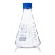 Flask, Erlenmeyer, Globe Glass, 1000mL, Screw Cap, Dual Graduations, ASTM E1404, 4/Box