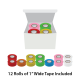 Labeling Tape, 1in x 500in, Assorted Colors (2 green, 2 pink, 2 red, 2 yellow, 2 white, 1 blue, 1 orange)