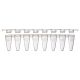 0.1mL 8-Strip Tubes, Low Profile, with Separate 8-Strip Clear Flat Caps, White