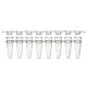 0.2mL 12-Strip Tubes, with Separate 12-Strip clear Flat caps, Natural