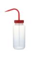Wash Bottles Color Coded Wide Mouth, 500mL, Clear/Red