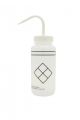 Wash Bottles Safety Labeled, Self Venting, Wide Mouth, 500mL, Self Labeling, Clear/Clear