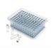 1.0ml Clear Borosilicate Glass Flat Bottom 9x30mm Vial with bottom barcode label, in vial loader, 5 racks of 96