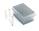 2.0ml Clear Borosilicate Glass Flat Bottom 9x50mm Vial with bottom barcode label, in vial loader, 5 racks of 96