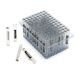 2.0ml Clear Borosilicate Glass Flat Bottom 9x50mm Vial with bottom and side barcode labels, in vial loader, 5 racks of 96
