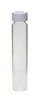 Precleaned - 60mL Clear Vial, 24-400mm Open Top Black Closure, 0.125in PTFE/Silicone Top Hat™ Lined