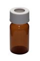 20mL Amber Vial, 24-400mm Solid Top White Polypropylene Closure, PTFE Lined