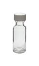 1/2 oz, 15mL Clear Boston Round Bottle, 25x68mm, 18-400mm Thread