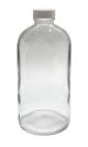 16 oz, 500mL Clear Boston Round, 75x168mm, 28-400mm Thread, Polypropylene Closure, F217 Lined