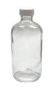 8 oz, 250mL Clear Boston Round, 60x136mm, 24-400mm Thread, Polypropylene Closure, F217 Lined