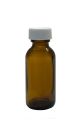 1 oz, 30mL Amber Boston Round, 31x79mm, 20-400mm Thread, Polypropylene Closure, Unlined