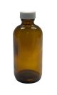 8 oz, 250mL Amber Boston Round, 60x136mm, 24-400mm Thread, Polypropylene Closure, Unlined