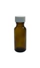 1/2 oz, 15mL Amber Boston Round Bottle, 25x68mm, 18-400mm Thread