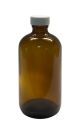 8 oz, 250mL Amber Boston Round Bottle, 60x136mm, 24-400mm Thread