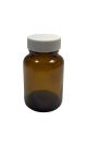 2 oz, 60cc Amber Packer, 44x75mm, 33-400mm Thread, Phenolic Closure, PE Cone Lined