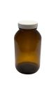 16 oz, 500cc Amber Packer, 81x145mm, 53-400mm Thread, Polypropylene Closure, Unlined