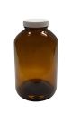 32 oz, 950cc Amber Packer, 99x178mm, 53-400mm Thread, Polypropylene Closure, Unlined