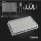OptiWell™ Deep Well Plate, 96 Round Well, 0.36mL, 14.75mm height, V-bottom, Black Alphanumeric Printing PP, Sterile, 10 bags of 10 pieces, 100 / CS
