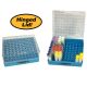 Cryo storage box, 81 place (9 x 9), polycarbonate, with hinged lid, 5/pk