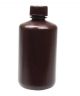 1000ml Narrow Mouth Round Storage Bottle, Amber Color, HDPE, Sterile, 5/pk, 50/cs