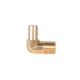 Fitting, 1/2” male NPT x 3/8” (9.5 mm) hose barb, brass, elbow