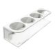 White Triple Glove Box Holder with Clear Acrylic Front and Magnet Mount