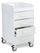 White Compact Cart with White Drawers
