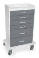 Procedure Cart with Metallic Silver Drawers