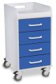 White Compact Cart with Global Blue Drawers