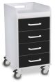 White Compact Cart with Black Drawers
