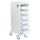 6 Shelf Narrow Locking Cart Metallic Silver