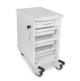 Narrow Locking Cart 3 Shelves in White