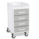 White Compact Cart with Dolphin Gray Drawers