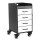 Black Compact Cart with White Drawers