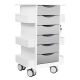 Core 6D Cart with Silver Metallic Drawers