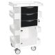 Core DX Cart with Black Drawers Drawers, Hinged Door, and Railtop
