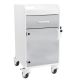 Bedside Cart with Silver Metallic Drawer