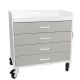 Extra Wide Compact Cart with Dolphin Gray Drawers