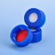 SCREW THREAD CLOSURES, Red PTFE/White Silicone w/slit, Yellow, 9 mm, CS1000 PP Open Top