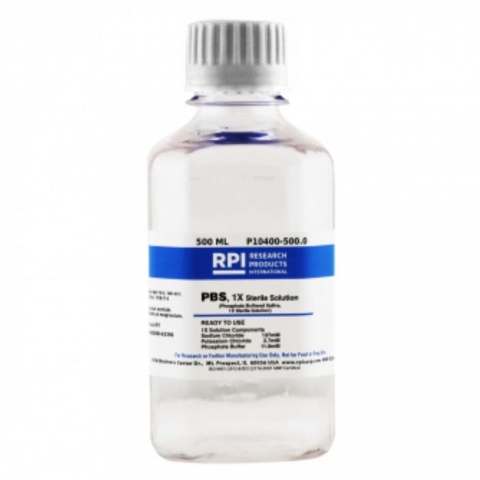 PBS 1X Solution, Phosphate Buffered Saline 1X Sterile Solution, 500 mL
