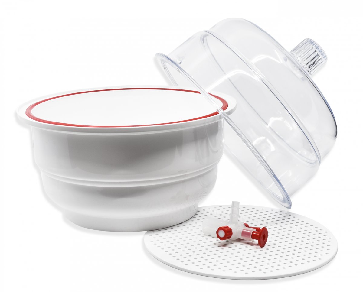 Desiccator - Vacuum, 20cm, made of Polypropylene and Polycarbonate