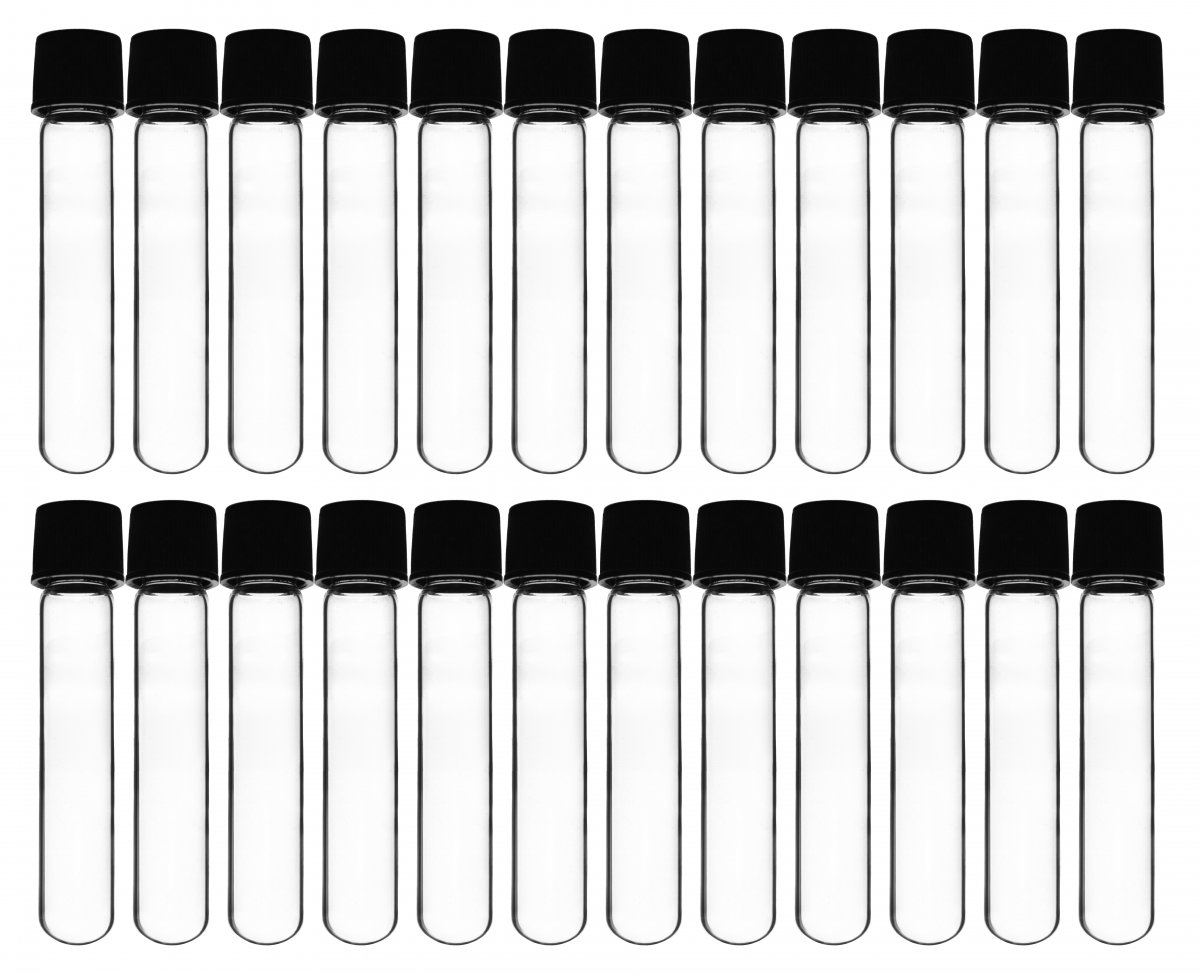 Test Tube, Plain Glass with bakelite screw cap & rubber liner, 5ml - 75x16mm PK/24