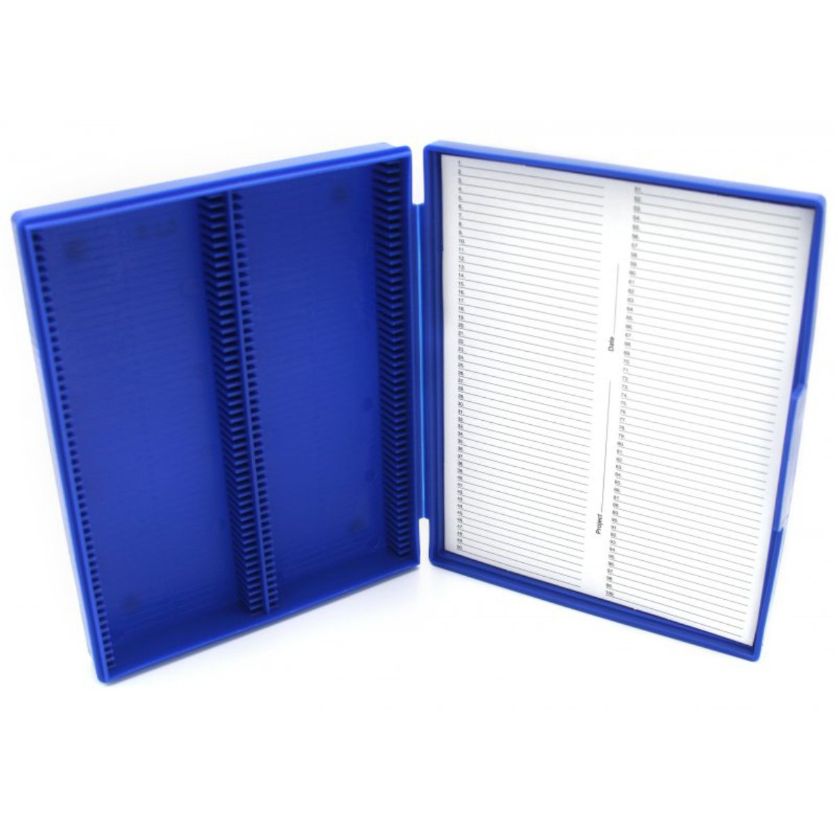 Microscope Slide Box, 100-Place, Blue